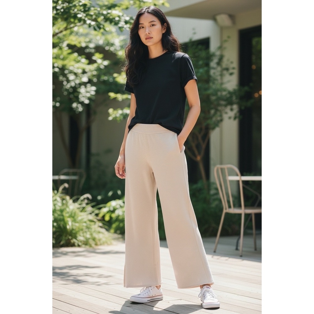 Barefoot Dreams CozyChic Lite Wide Leg Lounge Pants Cream XS
